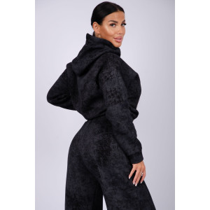 Костюм двойка женский "Винтаж" футер 3-х нитка с начесом (р-ры: 42-52) черный