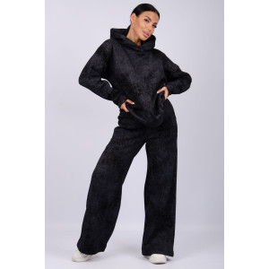 Костюм двойка женский "Винтаж" футер 3-х нитка с начесом (р-ры: 42-52) черный