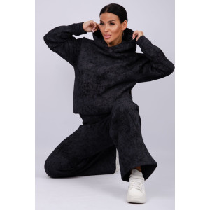 Костюм двойка женский "Винтаж" футер 3-х нитка с начесом (р-ры: 42-52) черный