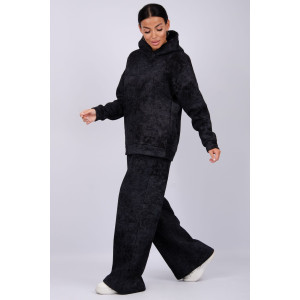 Костюм двойка женский "Винтаж" футер 3-х нитка с начесом (р-ры: 42-52) черный