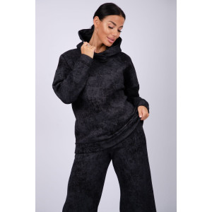 Костюм двойка женский "Винтаж" футер 3-х нитка с начесом (р-ры: 42-52) черный