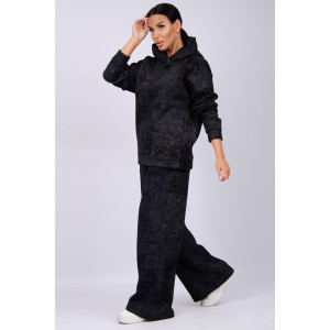Костюм двойка женский "Винтаж" футер 3-х нитка с начесом (р-ры: 42-52) черный