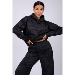 Костюм двойка женский "Винтаж" футер 3-х нитка с начесом (р-ры: 42-52) черный
