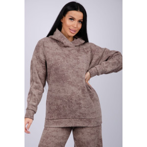 Костюм двойка женский "Винтаж" футер 3-х нитка с начесом (р-ры: 42-52) коричневый Костюм двойка женский "Винтаж" футер 3-х нитка с начесом (р-ры: 42-52) коричневый