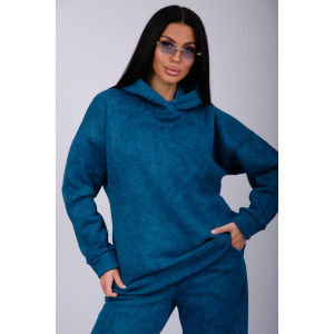 Костюм двойка женский "Винтаж" футер 3-х нитка с начесом (р-ры: 42-52) индиго