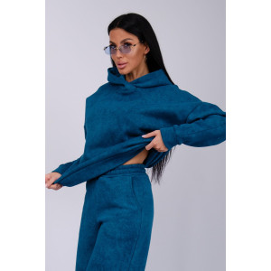 Костюм двойка женский "Винтаж" футер 3-х нитка с начесом (р-ры: 42-52) индиго