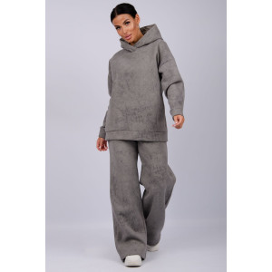 Костюм двойка женский "Винтаж" футер 3-х нитка с начесом (р-ры: 42-52) темно-серый