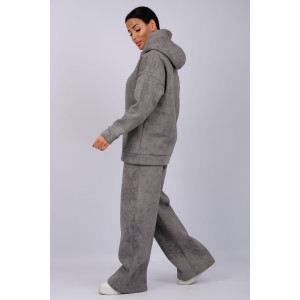 Костюм двойка женский "Винтаж" футер 3-х нитка с начесом (р-ры: 42-52) темно-серый