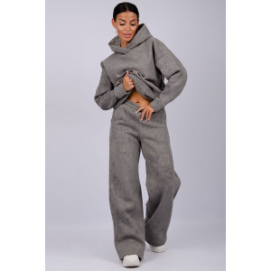 Костюм двойка женский "Винтаж" футер 3-х нитка с начесом (р-ры: 42-52) темно-серый