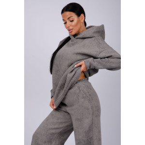 Костюм двойка женский "Винтаж" футер 3-х нитка с начесом (р-ры: 42-52) темно-серый