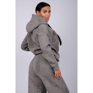 Костюм двойка женский "Винтаж" футер 3-х нитка с начесом (р-ры: 42-52) темно-серый