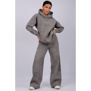 Костюм двойка женский "Винтаж" футер 3-х нитка с начесом (р-ры: 42-52) темно-серый