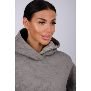 Костюм двойка женский "Винтаж" футер 3-х нитка с начесом (р-ры: 42-52) темно-серый