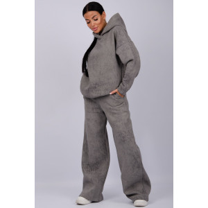 Костюм двойка женский "Винтаж" футер 3-х нитка с начесом (р-ры: 42-52) темно-серый