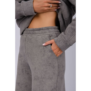 Костюм двойка женский "Винтаж" футер 3-х нитка с начесом (р-ры: 42-52) темно-серый