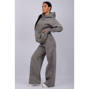 Костюм двойка женский "Винтаж" футер 3-х нитка с начесом (р-ры: 42-52) темно-серый