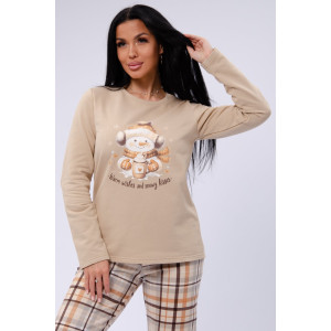 Пижама женская "Ладушка" футер 2-х нитка с начёсом (р-ры: 44-54) Пижама женская "Ладушка" футер 2-х нитка с начёсом (р-ры: 44-54)