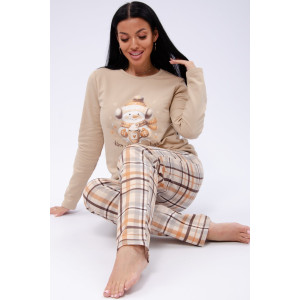 Пижама женская "Ладушка" футер 2-х нитка с начёсом (р-ры: 44-54) Пижама женская "Ладушка" футер 2-х нитка с начёсом (р-ры: 44-54)