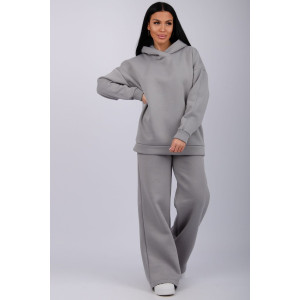 Костюм двойка женский "Дания" футер 3-х нитка с начесом (р-ры: 42-52) серый
