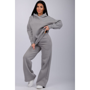 Костюм двойка женский "Дания" футер 3-х нитка с начесом (р-ры: 42-52) серый
