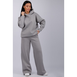 Костюм двойка женский "Дания" футер 3-х нитка с начесом (р-ры: 42-52) серый