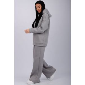 Костюм двойка женский "Дания" футер 3-х нитка с начесом (р-ры: 42-52) серый