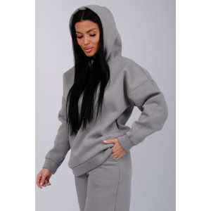 Костюм двойка женский "Дания" футер 3-х нитка с начесом (р-ры: 42-52) серый