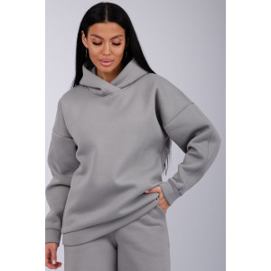 Костюм двойка женский "Дания" футер 3-х нитка с начесом (р-ры: 42-52) серый