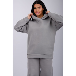 Костюм двойка женский "Дания" футер 3-х нитка с начесом (р-ры: 42-52) серый