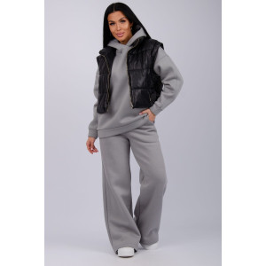 Костюм двойка женский "Дания" футер 3-х нитка с начесом (р-ры: 42-52) серый