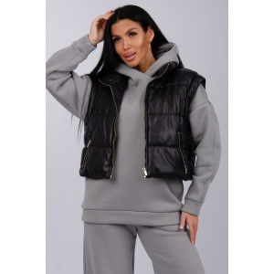 Костюм двойка женский "Дания" футер 3-х нитка с начесом (р-ры: 42-52) серый