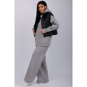 Костюм двойка женский "Дания" футер 3-х нитка с начесом (р-ры: 42-52) серый
