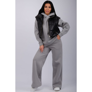 Костюм двойка женский "Дания" футер 3-х нитка с начесом (р-ры: 42-52) серый