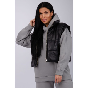 Костюм двойка женский "Дания" футер 3-х нитка с начесом (р-ры: 42-52) серый