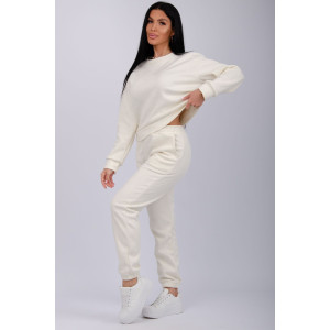 Костюм двойка женский "Богема 4" жаккард (р-ры: 44-54) молоко