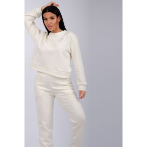 Костюм двойка женский "Богема 4" жаккард (р-ры: 44-54) молоко