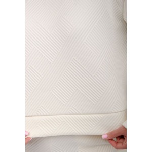 Костюм двойка женский "Богема 4" жаккард (р-ры: 44-54) молоко