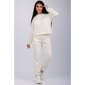 Костюм двойка женский "Богема 4" жаккард (р-ры: 44-54) молоко