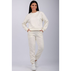 Костюм двойка женский "Богема 4" жаккард (р-ры: 44-54) молоко