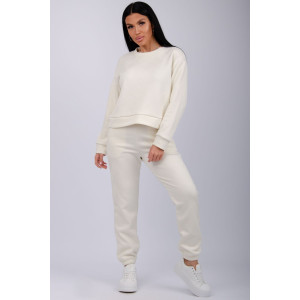 Костюм двойка женский "Богема 4" жаккард (р-ры: 44-54) молоко