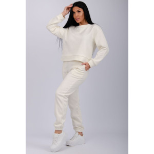 Костюм двойка женский "Богема 4" жаккард (р-ры: 44-54) молоко