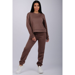 Костюм двойка женский "Богема 3" жаккард (р-ры: 44-54) коричневый