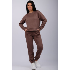 Костюм двойка женский "Богема 3" жаккард (р-ры: 44-54) коричневый