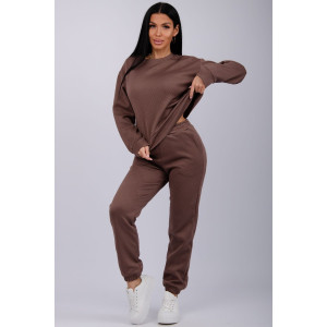 Костюм двойка женский "Богема 3" жаккард (р-ры: 44-54) коричневый