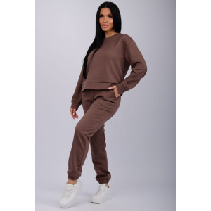 Костюм двойка женский "Богема 3" жаккард (р-ры: 44-54) коричневый