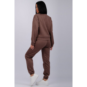 Костюм двойка женский "Богема 3" жаккард (р-ры: 44-54) коричневый