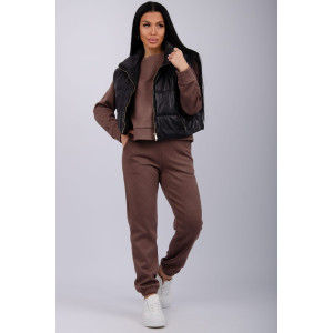 Костюм двойка женский "Богема 3" жаккард (р-ры: 44-54) коричневый