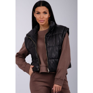 Костюм двойка женский "Богема 3" жаккард (р-ры: 44-54) коричневый