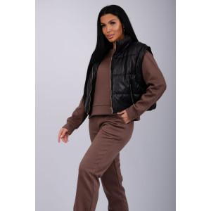 Костюм двойка женский "Богема 3" жаккард (р-ры: 44-54) коричневый