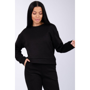 Костюм двойка женский "Богема 2" жаккард (р-ры: 44-54) черный